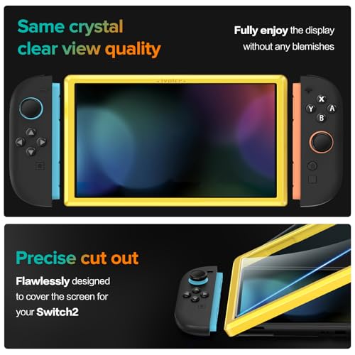 ivoler 4-Pack Tempered Glass Screen Protector Designed for Nintendo Switch 2 2025 with [Alignment Frame] Transparent HD Clear[Updated Version] Screen Protector for Switch 2 7.9'' - Image 4