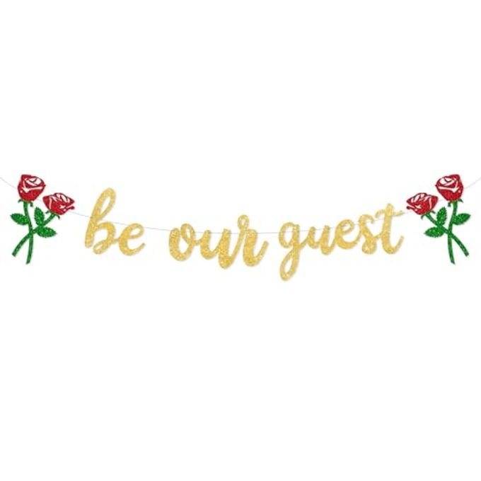 Faisichocalato Be Our Guest Banner Beauty And The Beast Party Supplies Reception Banner Bachelorete Party Engagement Party Decorations - Image 5