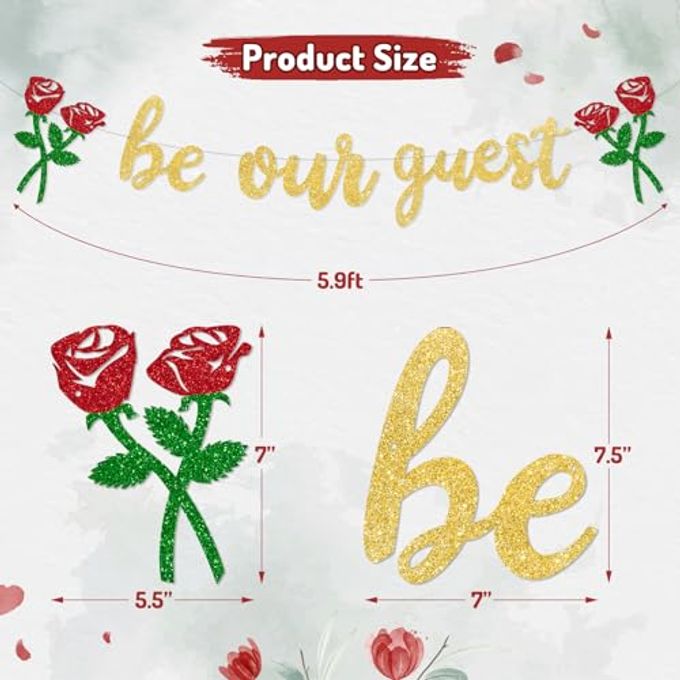 Faisichocalato Be Our Guest Banner Beauty And The Beast Party Supplies Reception Banner Bachelorete Party Engagement Party Decorations - Image 3