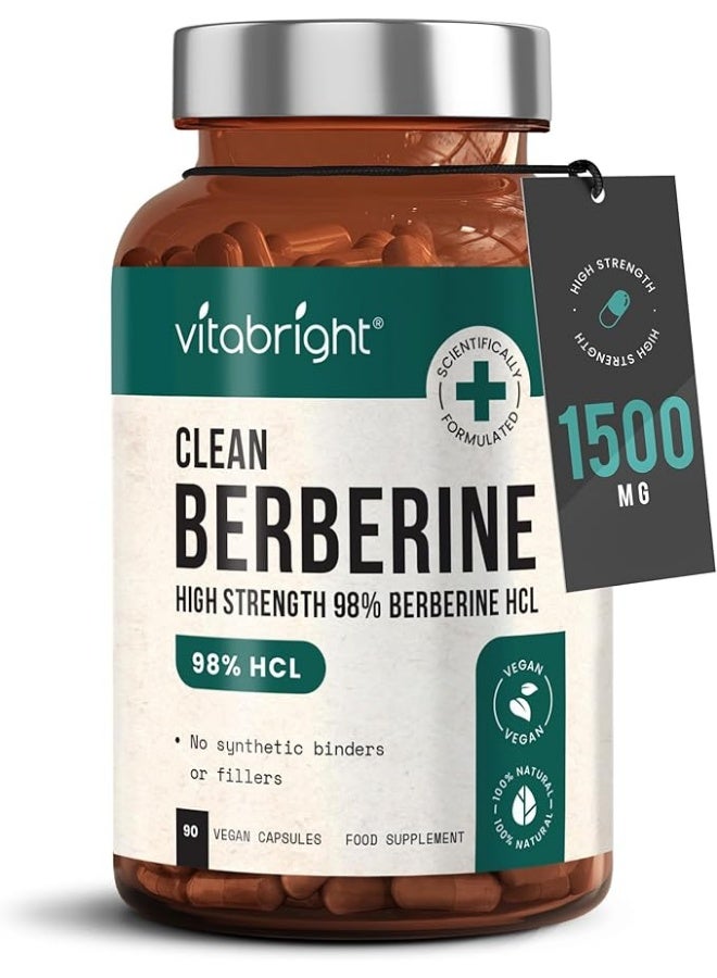 فيتابرايت مكمل بربرين HCL بتركيز 500 ملغ | 90 كبسولة | بربرين نقي عالي القوة بنسبة 98% | يدعم عملية الأيض ومستويات سكر الدم الصحية | تركيبة نباتية نقية - Image 1