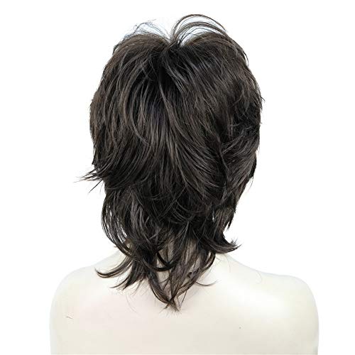 Aimole Short Layers Shaggy Full Wig Natural Wavy Wigs Synthetic Hair Women Capless Wig (6 Chestnut Brown) - Image 5