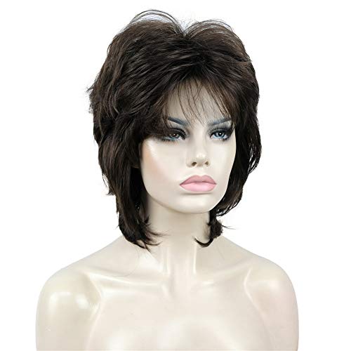 Aimole Short Layers Shaggy Full Wig Natural Wavy Wigs Synthetic Hair Women Capless Wig (6 Chestnut Brown) - Image 3