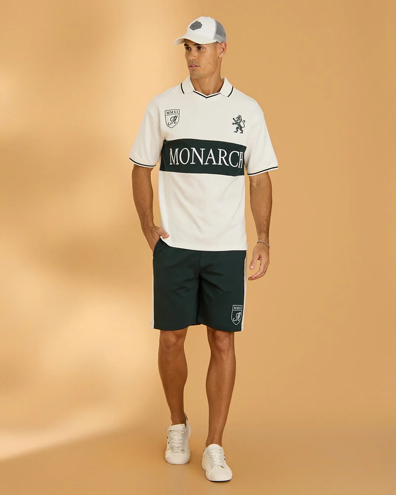 Redtag Men Green Cut & Sew Shorts