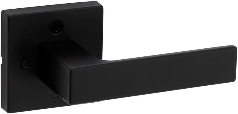 Kwikset Singapore Interior Privacy Door Handle with Lock Door Lever For Bathroom and Bedroom Matte Black Reversible Keyless Turn Lock with Microban Protection - Image 3