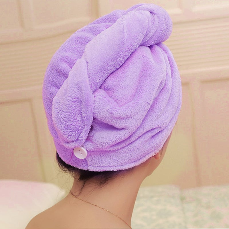 Dkriva Hair Towel Wrap for Women-Quick Drying Microfiber Towel for Hair with Elastic Loop for Tying-Super Absorbent Head Towels Wrap for Ladies Hair Turban(Multicolor) (2-PCS) - Image 5