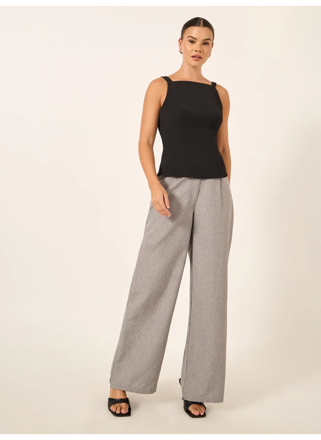 Styli Styli Solid Strappy Square Neck Top