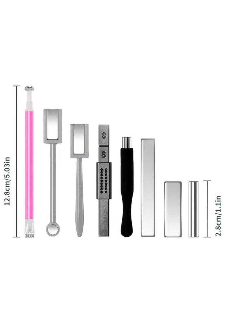 Generic 8pcs Nail Art Magnet Nail Polish Cat Eye Glue Magnet Cylindrical Magnet Rod Strong Magnet Pattern Push Magnet  - Image 3