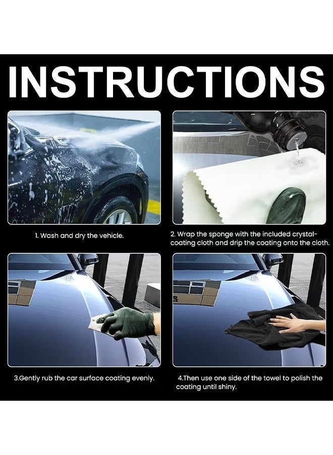 RAYHONG Graphene Ceramic Coating, New Plastics Parts Crystal Coatings Car High Gloss Protective Layer, Upgrade Crystals Coating For Cars Plastic Restorer Refurbish Agent, With Sponge*1, Towel*1, Gloves*2, Coated Cloth*2 - Image 3