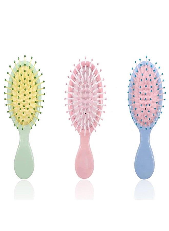 Goiio 3 Pieces Mini Wet Hair Brush, Travel Detangling Brush, for Most Hair Types, with Ease Knots Without Tears or Breakage, Multicolor - Image 1