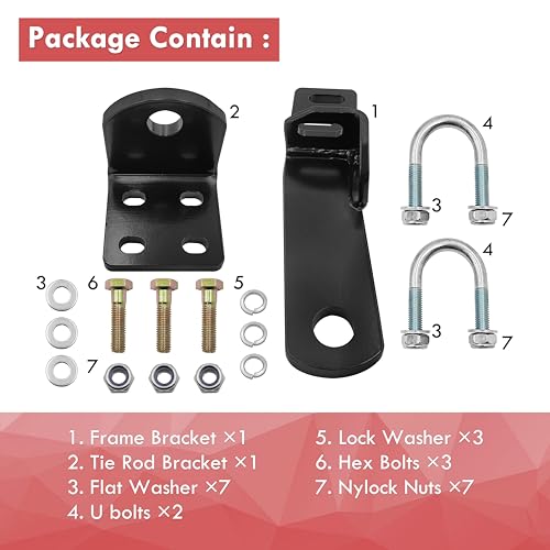 WEST ORGIN RBK24 Reflex Steering Stabilizer Mounting Bracket Kit Compatible with Roadmaster RM-RSSC Compatible with 1987-2024 Ford E250, 350, and 450 Based Motor Homes with OE Steering Damper - Image 2