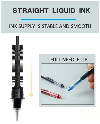 ARROLLIANT 0.5 mm Roller Pen – Pack of 12 Liquid Gel Rollerball Pens (Red & Black) – Smooth Writing Gel Ink for School, Office & Study Use - Image 3