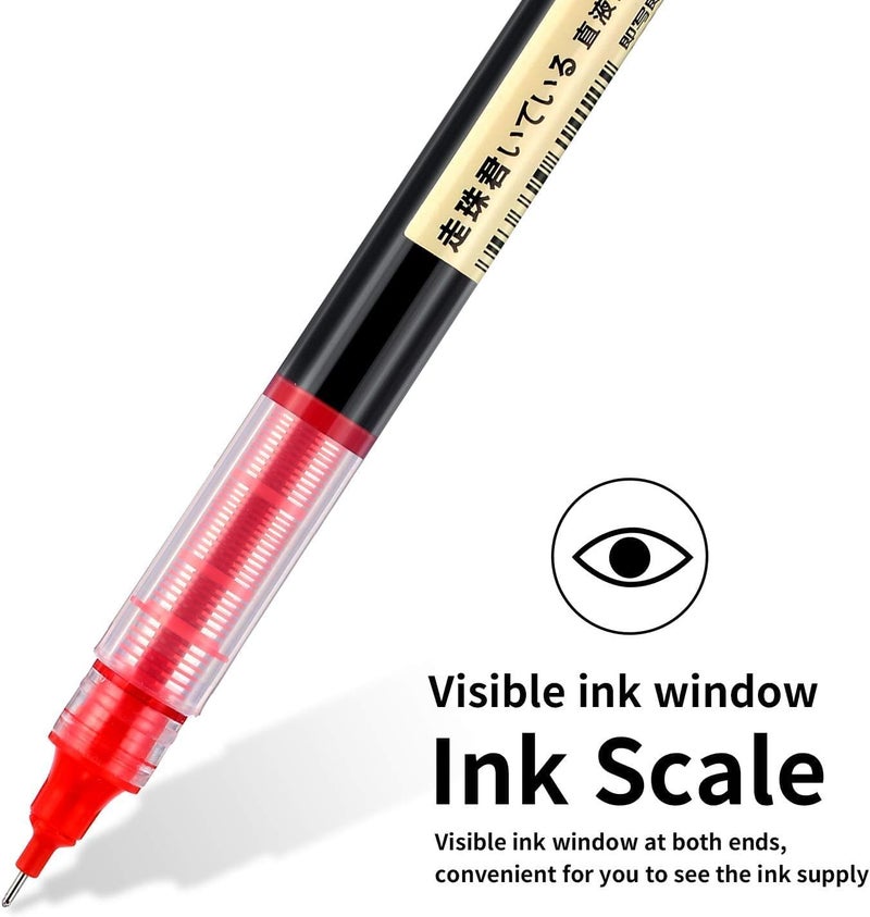ARROLLIANT 0.5 mm Roller Pen – Pack of 12 Liquid Gel Rollerball Pens (Red & Black) – Smooth Writing Gel Ink for School, Office & Study Use - Image 5