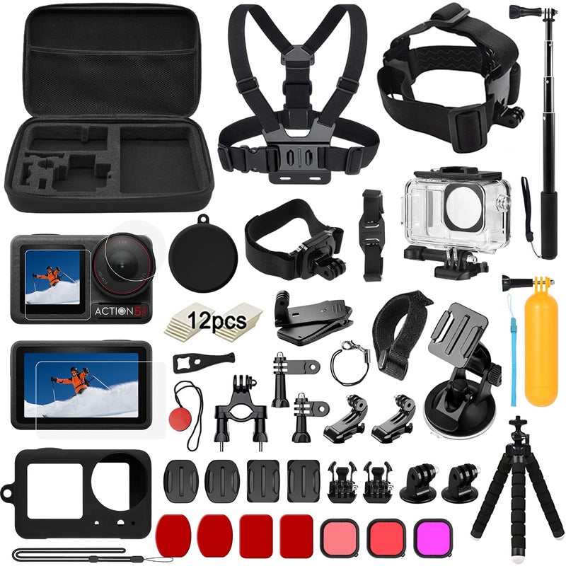 SGIP Accessories Kit for DJI Osmo Action 5 Pro43 Black SGIP Waterproof Protective Cover Housing Bike Mount Selfie Stick Accessory Set - Image 2