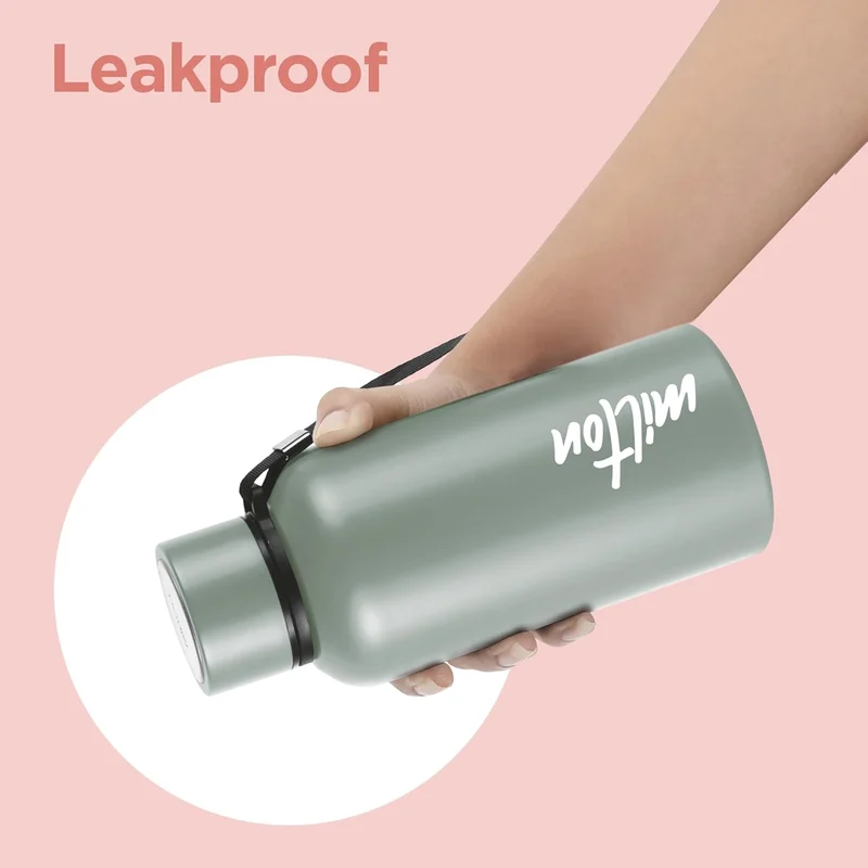 Milton Milton Aura 500 Thermosteel Bottle, 520 ml, Grey | 24 Hours Hot and Cold | Easy to Carry | Rust Proof | Leak Proof | Tea | Coffee | Office| Gym | Home | Kitchen | Hiking | Trekking | Travel Bottle Grey