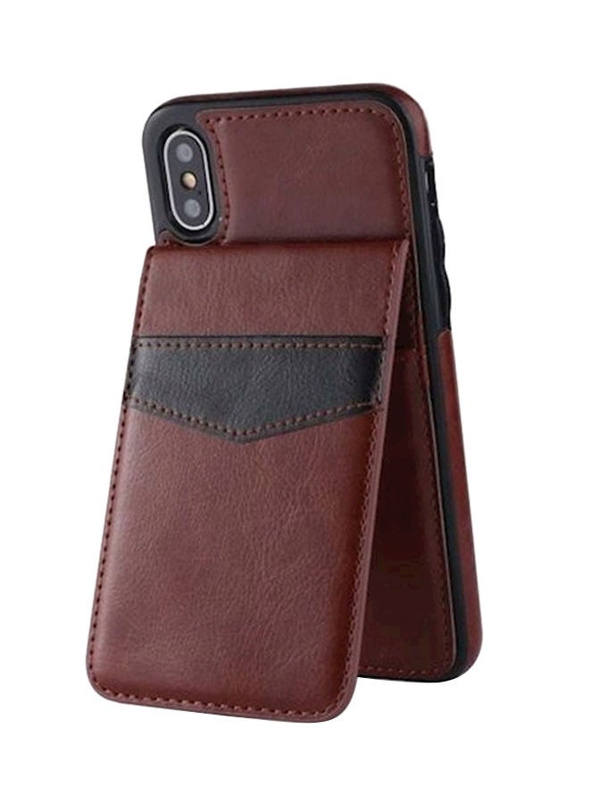 NIBEMINENT Protective Wallet Card Case Cover For Apple iPhone Xs Max Dark Brown