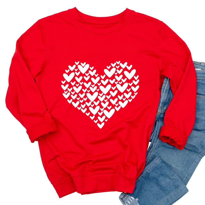 Yimoya Valentines Sweatshirt Womens Cute Leopard Love Heart Valentines' Shirt Gift Teacher Valentine Sweatshirts (C-Red, L)
