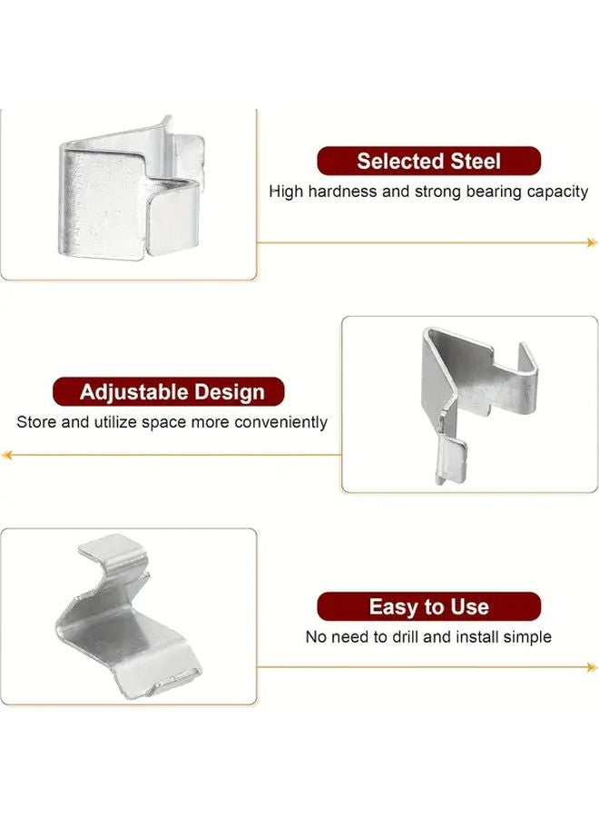 30pcs Heavy Duty Steel Shelf Brackets Adjustable Cabinet Clips Metal Partition Supports - Image 2