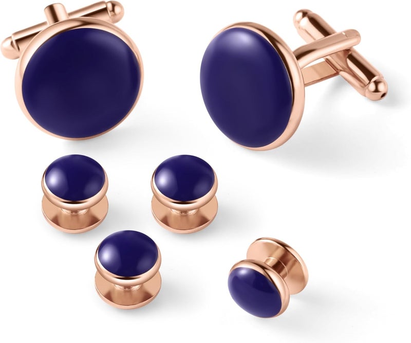 Zealmer 316L Stainless Steel Cufflinks Shirt Studs Business Wedding Gifts for Men - Image 1