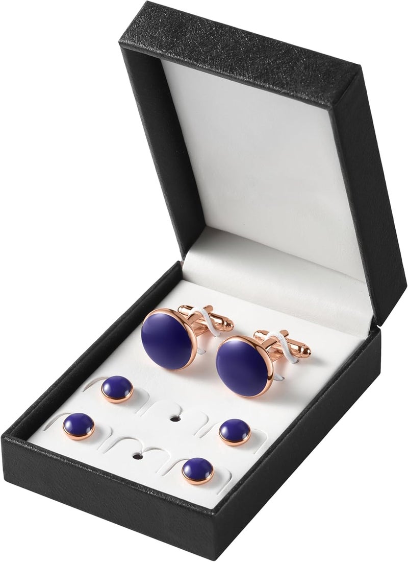 Zealmer 316L Stainless Steel Cufflinks Shirt Studs Business Wedding Gifts for Men - Image 2