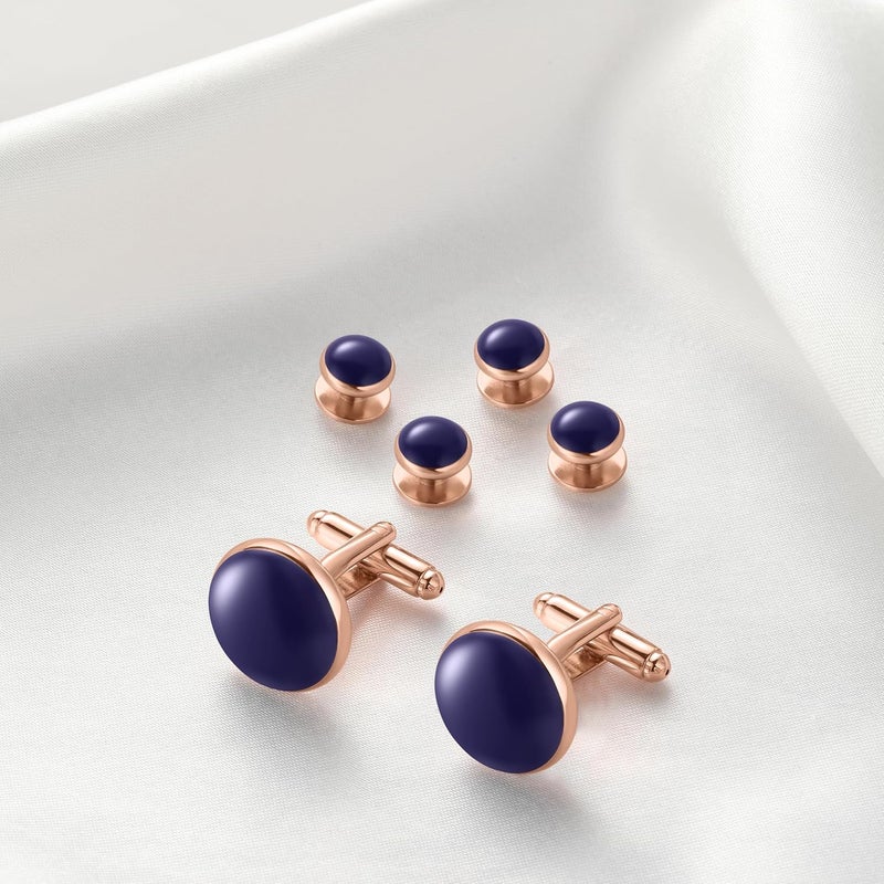 Zealmer 316L Stainless Steel Cufflinks Shirt Studs Business Wedding Gifts for Men - Image 3