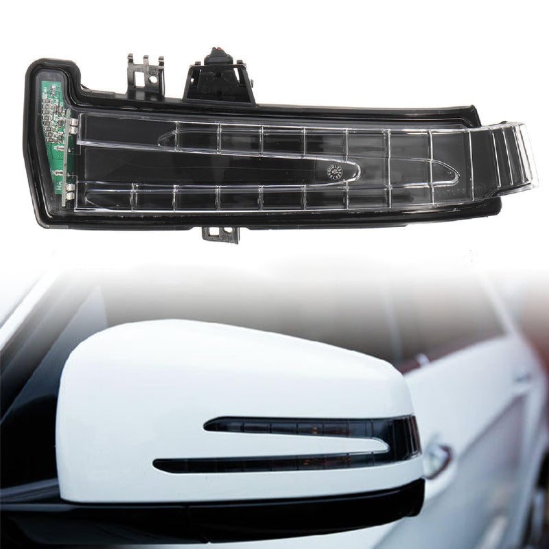 GSRECY Indicator Signal Light Compatible with Mercedes A B C CLA GLA GLK Class W204 W212 W221 W176 W246 X204 W218 LED Side Mirror Marker Turn Signal Lamp Lens Yellow Light Left Side