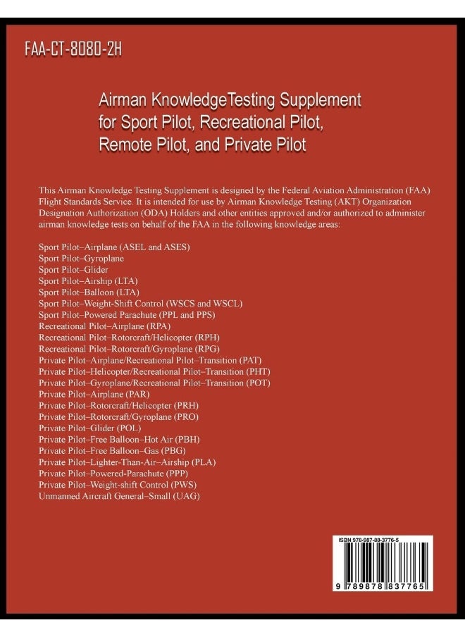 null - Airman Knowledge Testing Supplement for Sport Pilo: Faa-Ct-8080-2h - Image 1