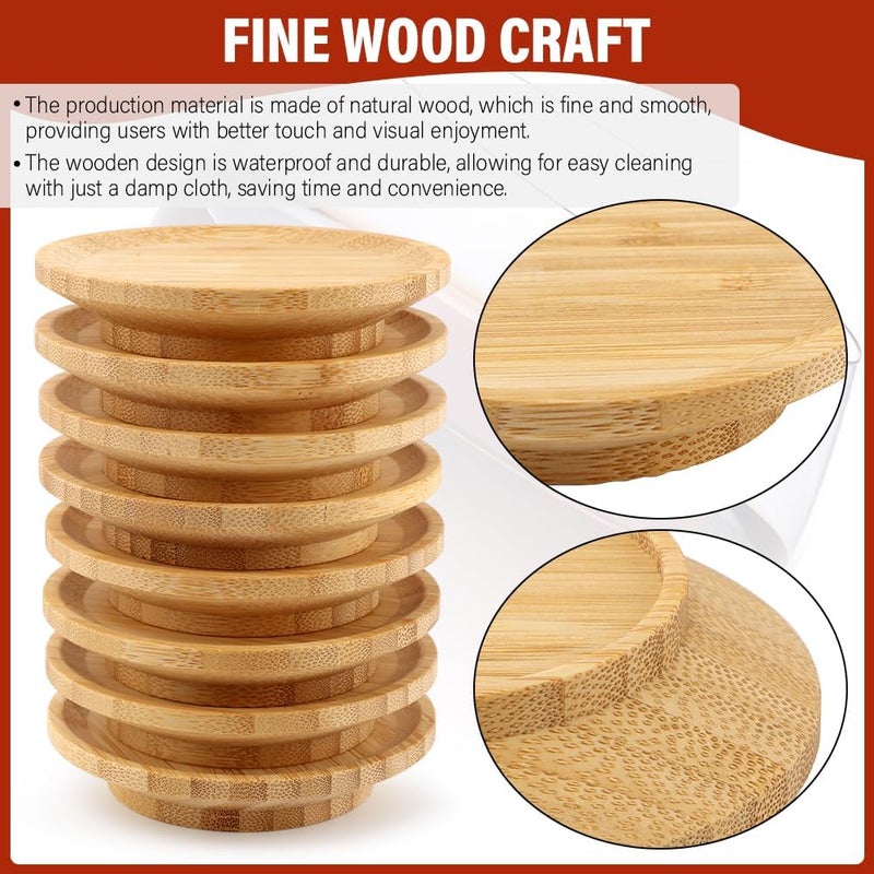 Ranjaner 8 قطع غطاء كأس النبيذ مع شوك الفواكه لوحات شاروترى صغيرة لكأس النبيذ للتجمعات العائلية والمطاعم والبارات للحفاظ على خلوها من الحشرات ومنع الانسكابات - Image 3