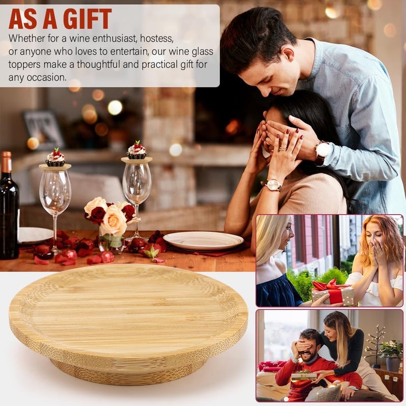 Ranjaner 8 قطع غطاء كأس النبيذ مع شوك الفواكه لوحات شاروترى صغيرة لكأس النبيذ للتجمعات العائلية والمطاعم والبارات للحفاظ على خلوها من الحشرات ومنع الانسكابات - Image 5