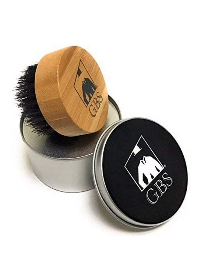 G.B.S فرشاة لحية مستديرة للرجال بمقبض خشبي مصنوعة من شعيرات قوية للعناية المثالية بشعر الوجه، فرشاة لحية فاخرة تأتي مع علبة من مادة Tl مثالية للتنظيف - Image 3