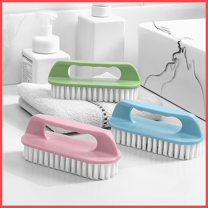 wolpin Wolpin 1Pc Multipurpose Bathroom Cleaning Brush with Handle Sink Brush, Shoe Brush Bathroom Brush Tile Cleaning, Pink - Image 1
