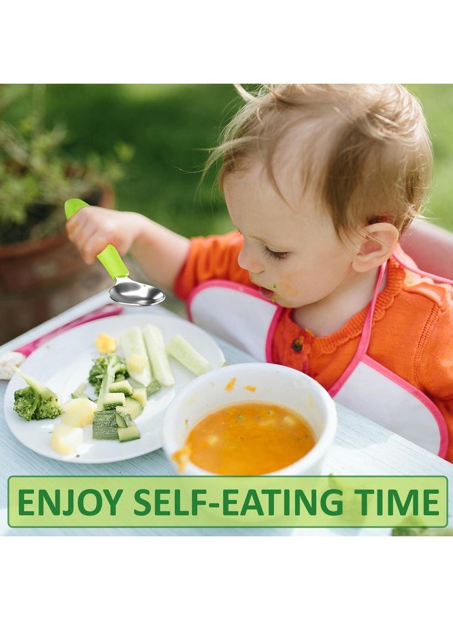 CHILLOUT LIFE - CHILLOUT LIFE Toddler Utensils, Kids Silverware with Silicone Handle, Stainless Steel Metal Toddler Forks and Spoons Safe Baby Cutlery Set for Self Feeding BPA Free Dishwasher Safe - Image 1