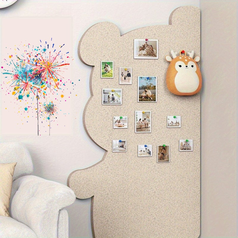 Brown Bulletin Board for Wall Push Pin Display Decorative Board - Image 1