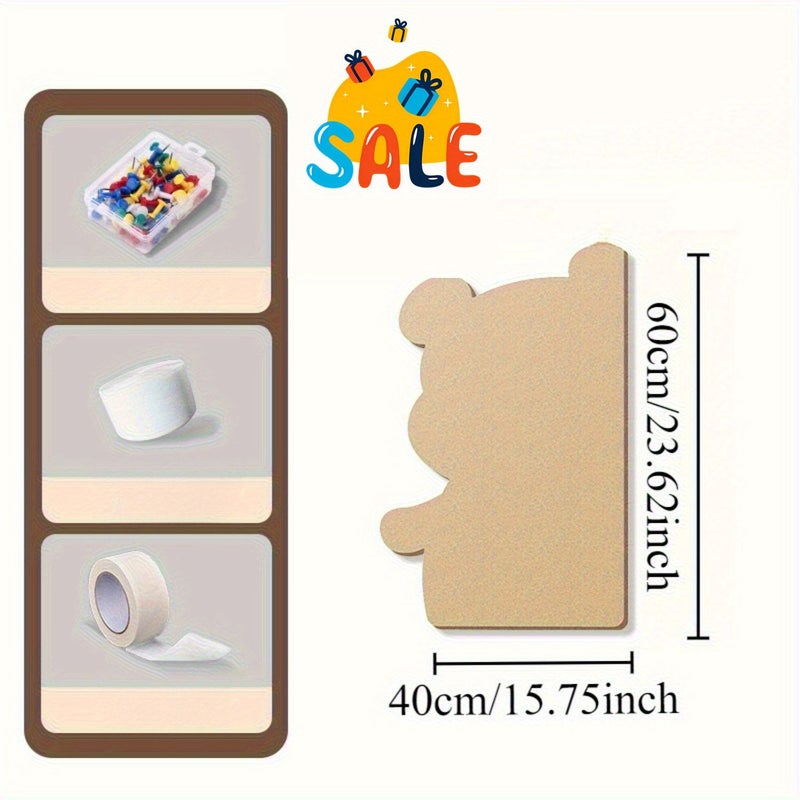 Brown Bulletin Board for Wall Push Pin Display Decorative Board - Image 3