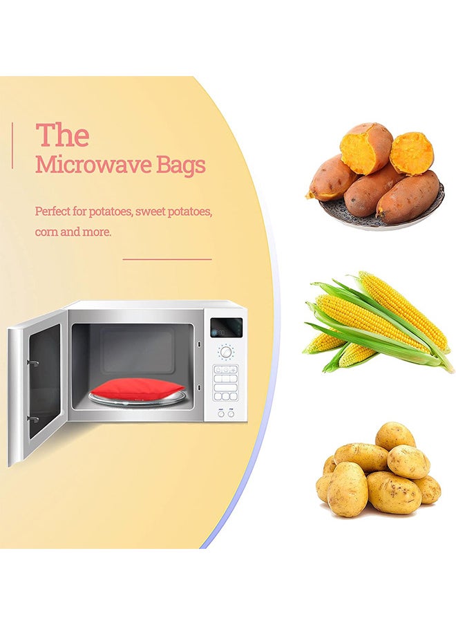 Depend Microwave Potato Bag, Reusable Express Microwave Potato Cooker Bag, Baked Potato Cooker Perfect Potatoes 4 Minutes, Red Baked Pouch, 19x25cm 3 Pack  - Image 2