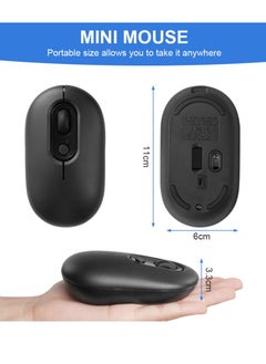 Excefore Wireless Mouse for Laptop, Rechargeable Wireless Mouse with Adapter, Two Modes (BT 5.2 + 2.4G Wireless), Ultra-Thin/Silent , Light Up Mouse with LED Lights for PC/Tablet/LaptopBlack  - Image 2