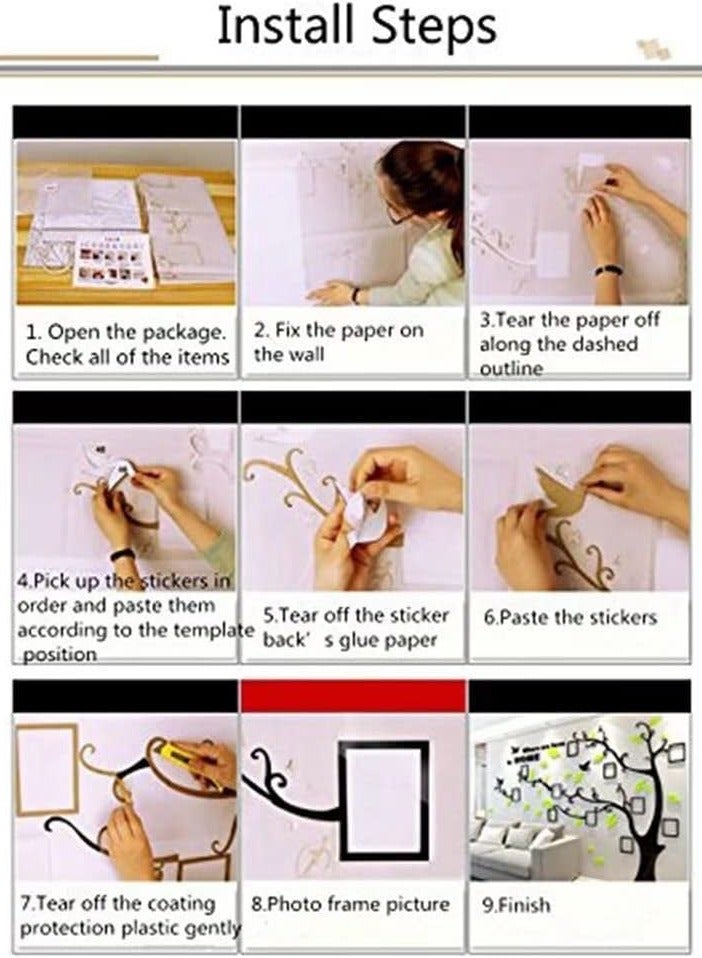 SYOSI Wall Stickers 3D Flower Mirror Family Wall Decals Living Room Wall Decor Mirror Stickers for Walls Decor Living Room Home Decorations Room Decor for Office Sofa Bedroom Mirror Decals 75*100cm - Image 5