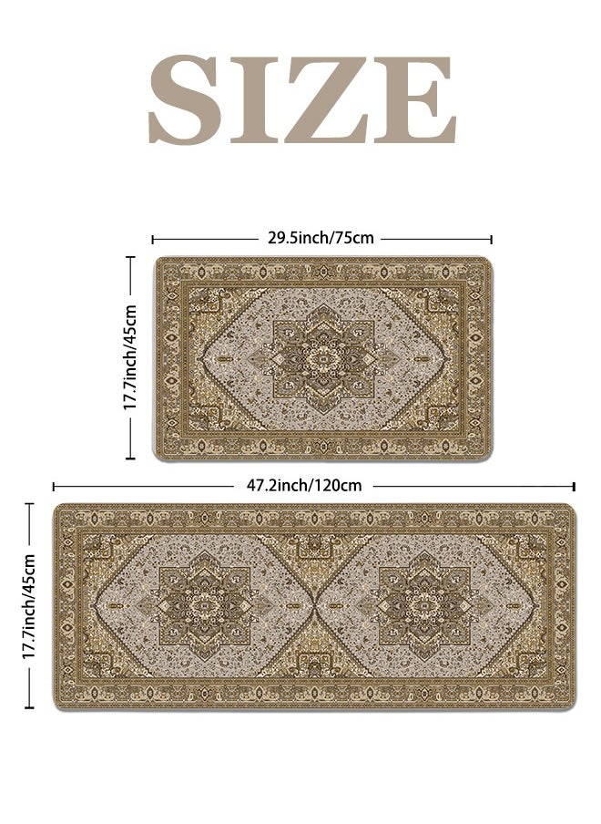 Generic 2 PCS Kitchen Floor Mats Rugs Set, Cushion Floor Carpet, Waterproof, Oil Resistant and Anti-Fatigue PU Standing Mat for Kitchen, Floor, Office, Sink, Laundry 45*75CM+45*120CM  - Image 5