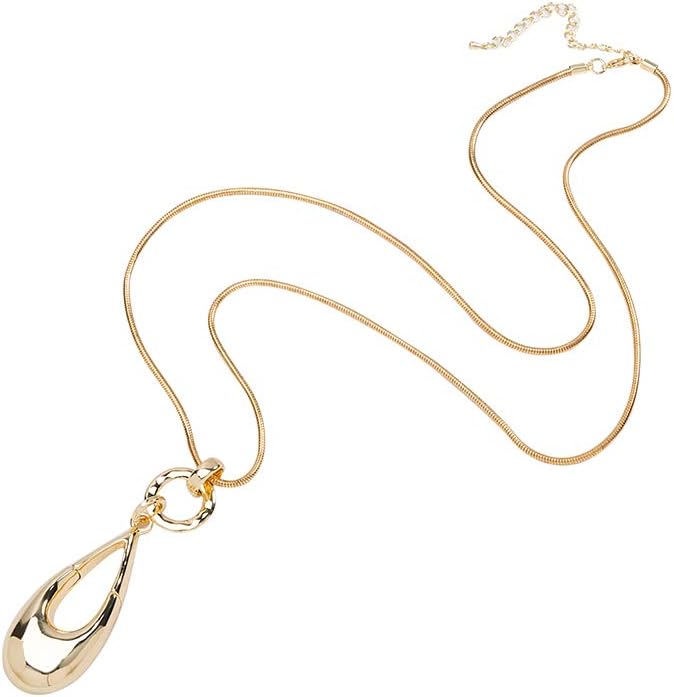 welbijoux Long Necklaces for Women Waterdrop Pendant Sweater Layered Y Statement Bohemian Silver Chain Necklace with Gifts Box Jewelry - Image 3