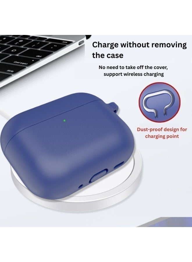 AirPods Pro 3 silicone protective case cover, Front LED Visible (Blue) - Image 4