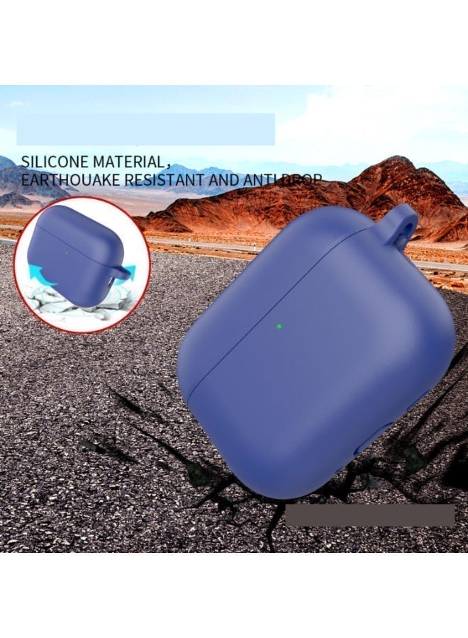 AirPods Pro 3 silicone protective case cover, Front LED Visible (Blue) - Image 1