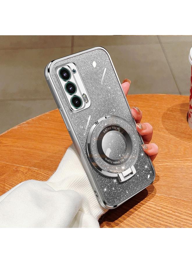 اس-توب جراب لهاتف موتورولا إيدج 20، جراب دائري من مادة TPU بحامل لامع متدرج مطلي - Image 1