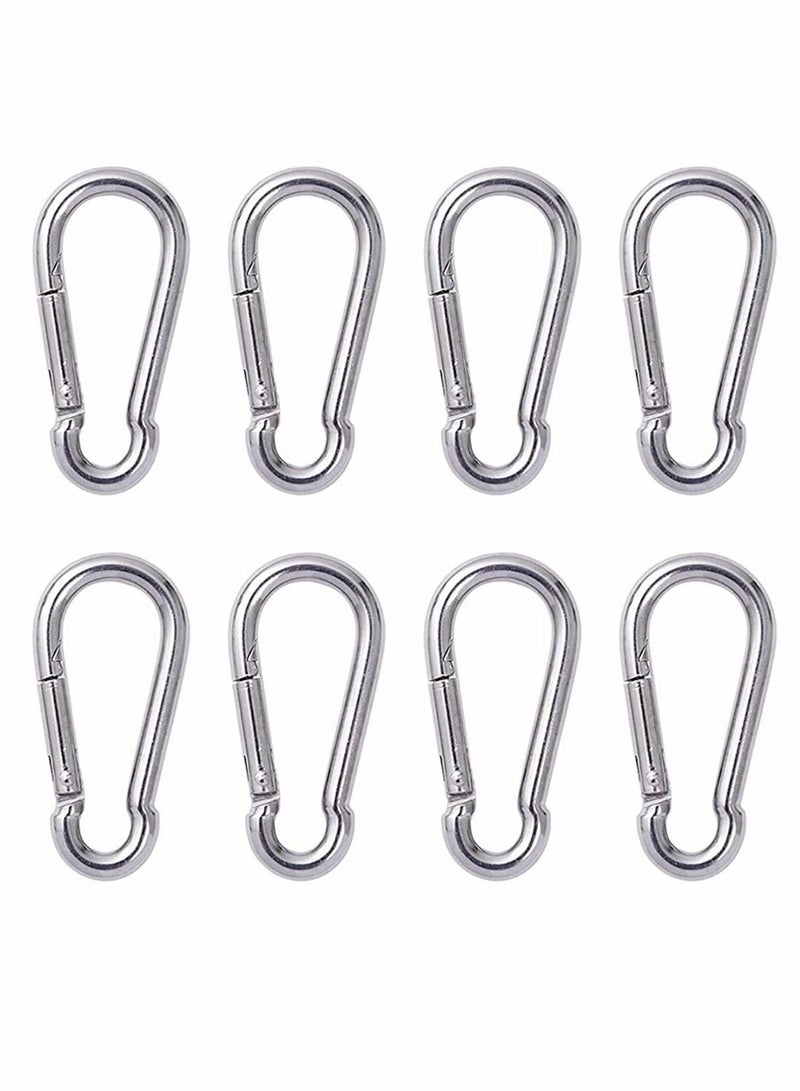 Generic Carabiner Clip Steel Snap Hook - Heavy Duty Quick Link Keychain, Metal for Dog Leash, Outdoor Camping, Swing, Hammock, Hiking, Rope Connected (M6, 60mm, can Hold 300lbs) 8 Pcs  - Image 1