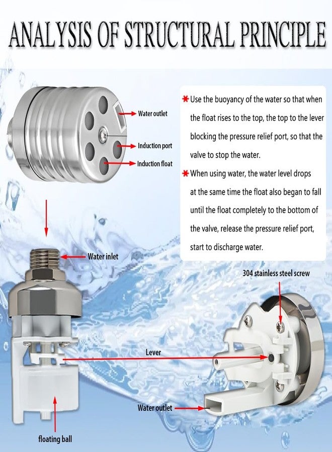 Musibo 2PCS Float Valve,1/2" to 3/4'' Water Float Valve,304 Stainless Steel Fully Automatic Water Level Control Float Valve, Automatic Water Level Controller for Water Tank,Pool,Water Tank, Livestock Troughs - Image 5