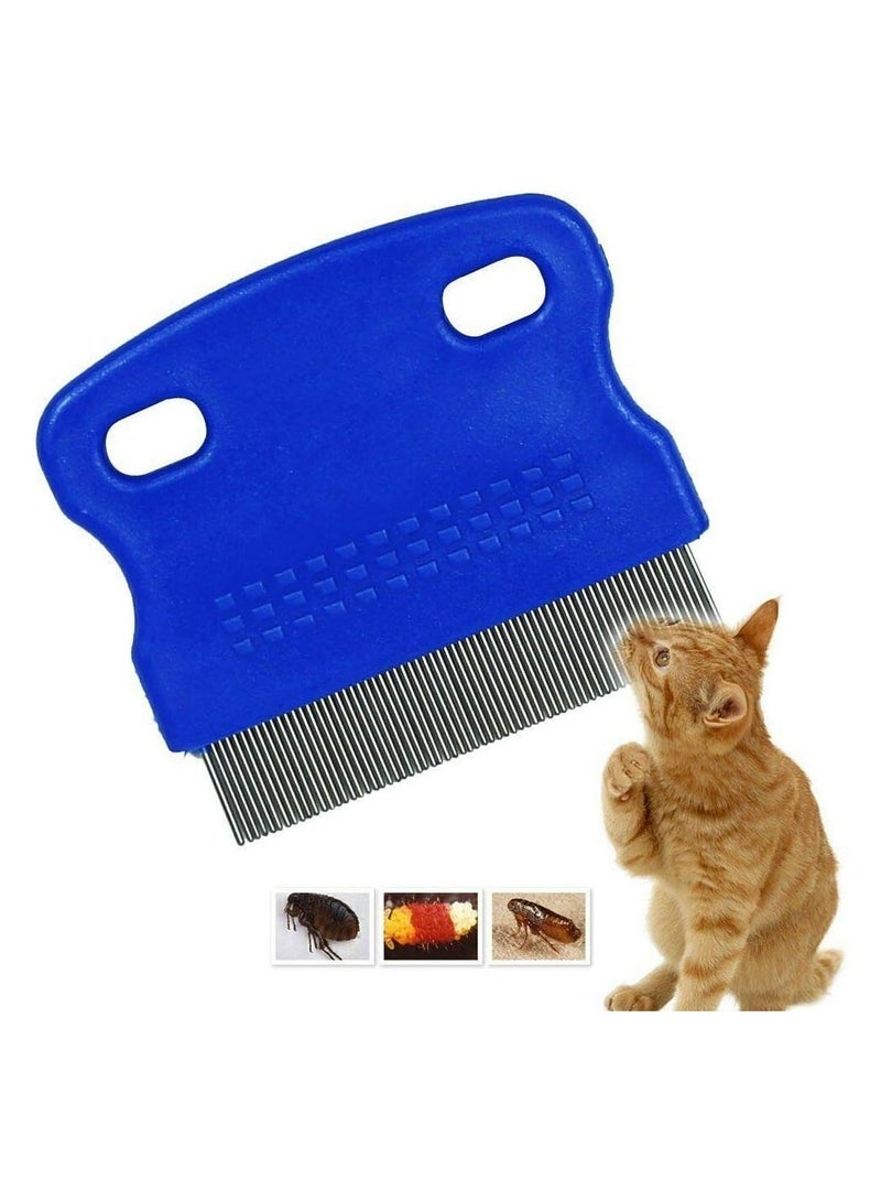 A multi-color flea comb for cats and dogs, designed as a cleaning tool for effective lice removal, treating and eliminating fleas, mites, ticks, and dandruff with soft stainless steel teeth for gentle grooming. - Image 3