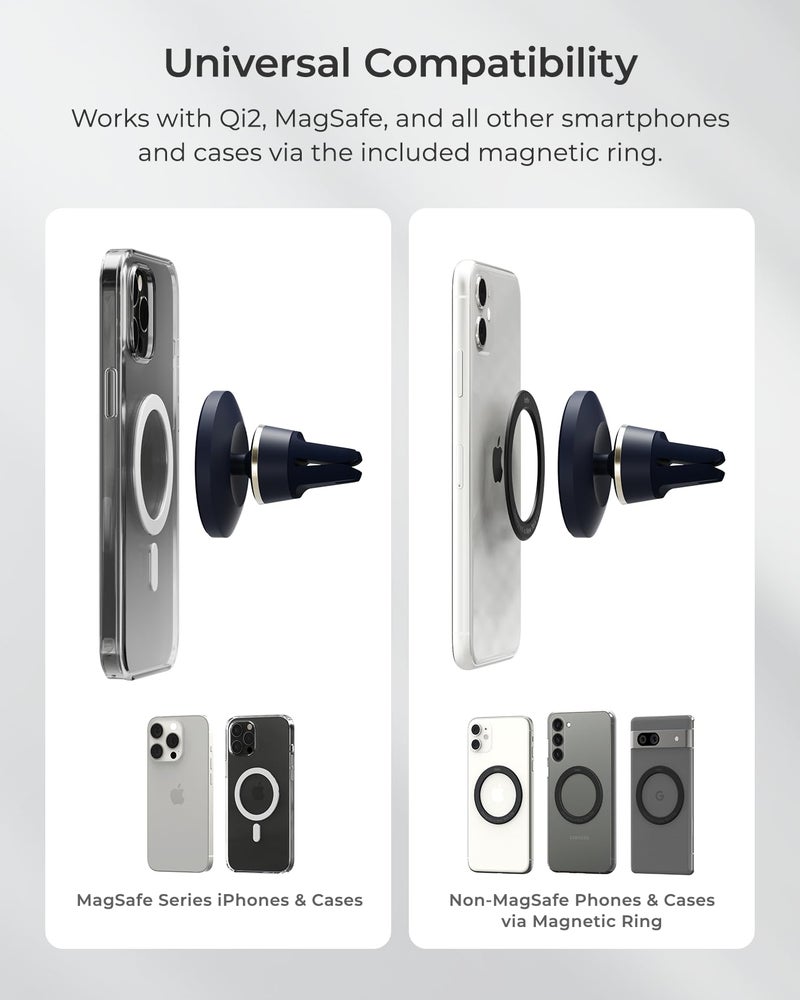 iOttie Velox MagSafe Compatible Air Vent Car Phone Holder. Unversal Magnetic Car Phone Mount for iPhone 12/13/14/15/16/17 Series & Android Phones via Included Magnetic Ring Adapter - Image 2