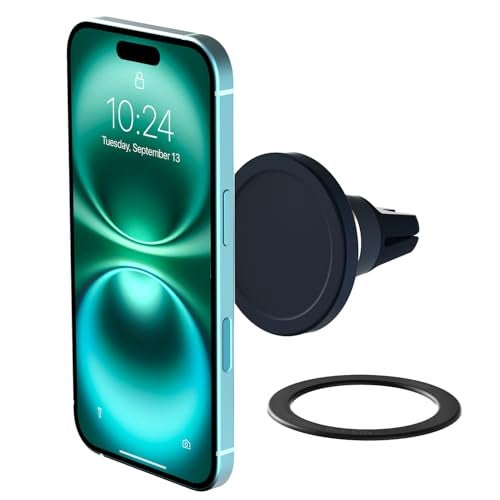iOttie Velox MagSafe Compatible Air Vent Car Phone Holder. Unversal Magnetic Car Phone Mount for iPhone 12/13/14/15/16/17 Series & Android Phones via Included Magnetic Ring Adapter - Image 1
