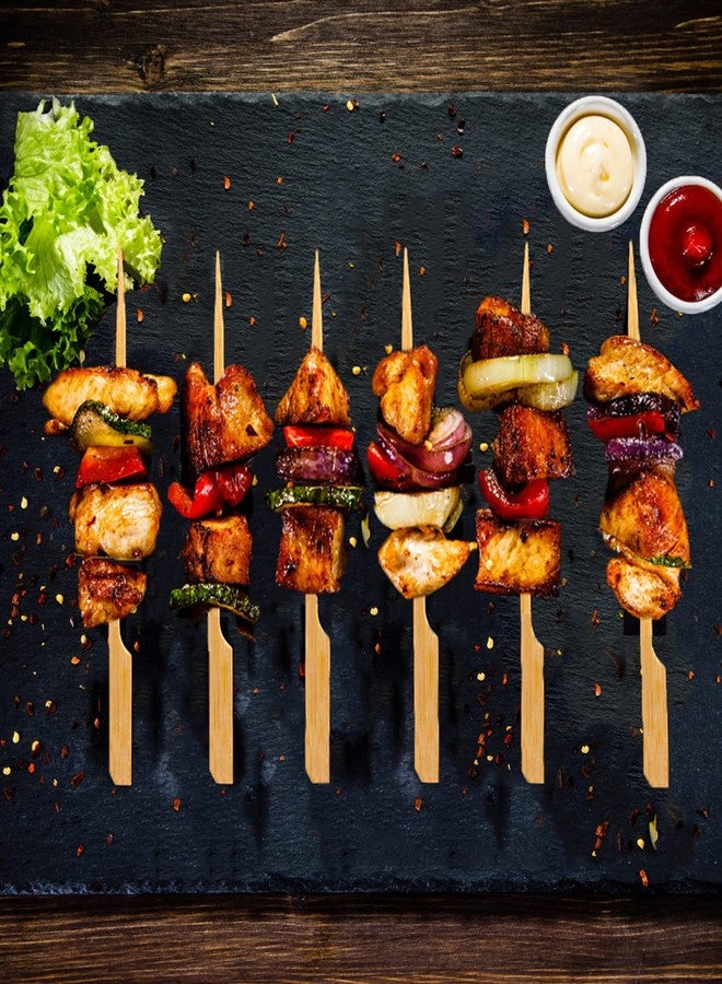 BBQStyle 200 PCS Bamboo Skewers for Appetizers, 4.7 Inch Toothpicks Cocktail Picks for Drinks, Fruit Kababs, Sausage, Barbecue Snacks, Natural Wooden Paddle Skewer Mini Food Sticks, Charcuterie Accessories - Image 4