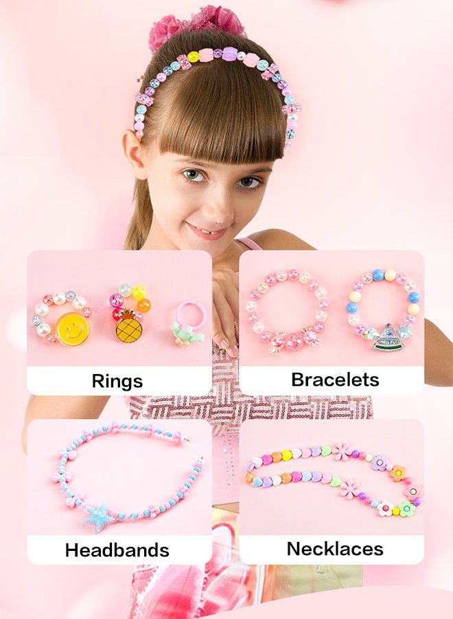 ليمون مجموعة صنع المجوهرات: خرز للأساور للبنات. 420 قطعة بأشكال وألوان متنوعة، ألعاب مثالية للفتيات من سن 6 سنوات فما فوق. - Image 5
