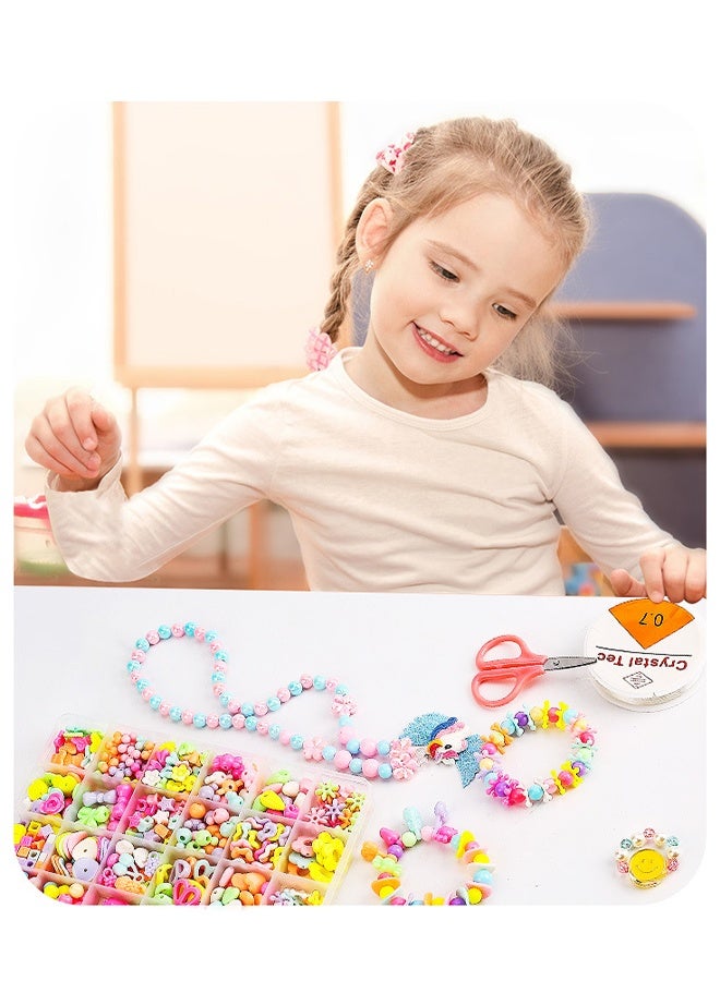 ليمون مجموعة صنع المجوهرات: خرز للأساور للبنات. 420 قطعة بأشكال وألوان متنوعة، ألعاب مثالية للفتيات من سن 6 سنوات فما فوق. - Image 2