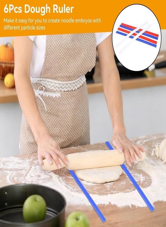 Frdhee 6PCS Silicone Rolling Pin Guides, 15in Length 2mm 4mm 6mm Thickness Rolling Pin Guide Silicone Measuring Dough Strip Dough Leveler Sticks for Precision Baking - Image 2